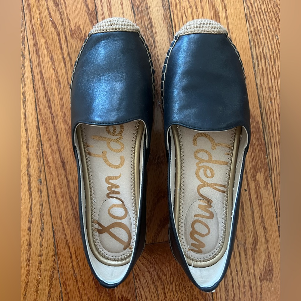 Sam Edelman black Krista flats espadrilles.